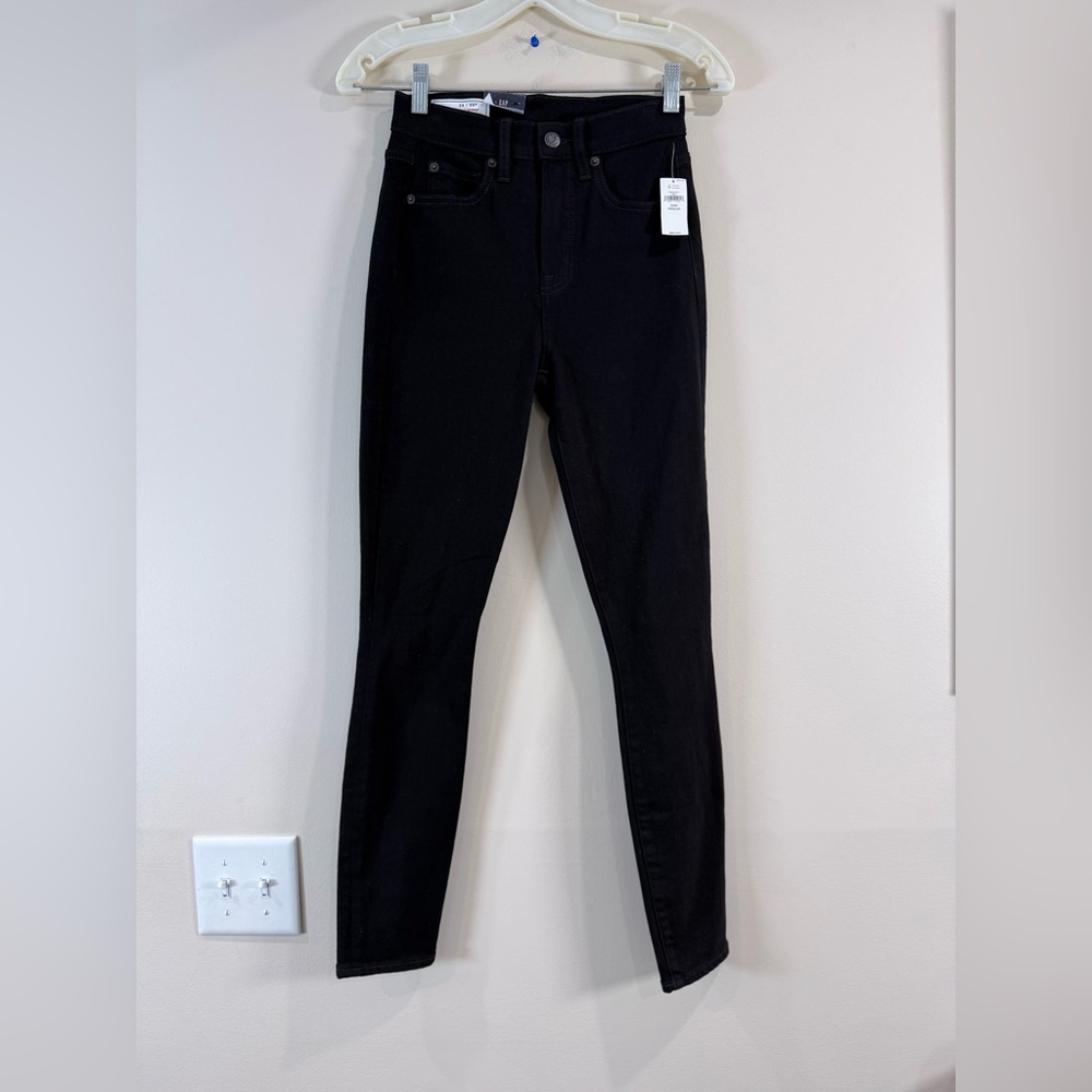 🔥NWT GAP Black High-Waist Skinny Jeans - Women Size 24🔥
